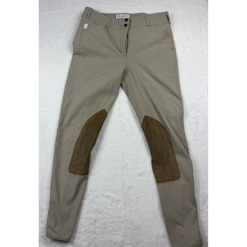 Tailored Sportsman Riding Breeches 32 Long Tan Knee Patch Made USA